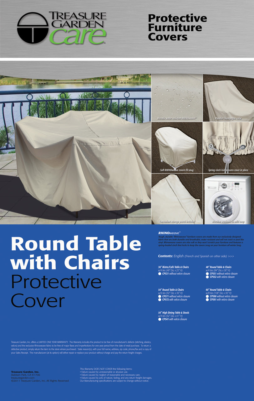 36" Round/Square Bistro Table & Chairs Cover CP531