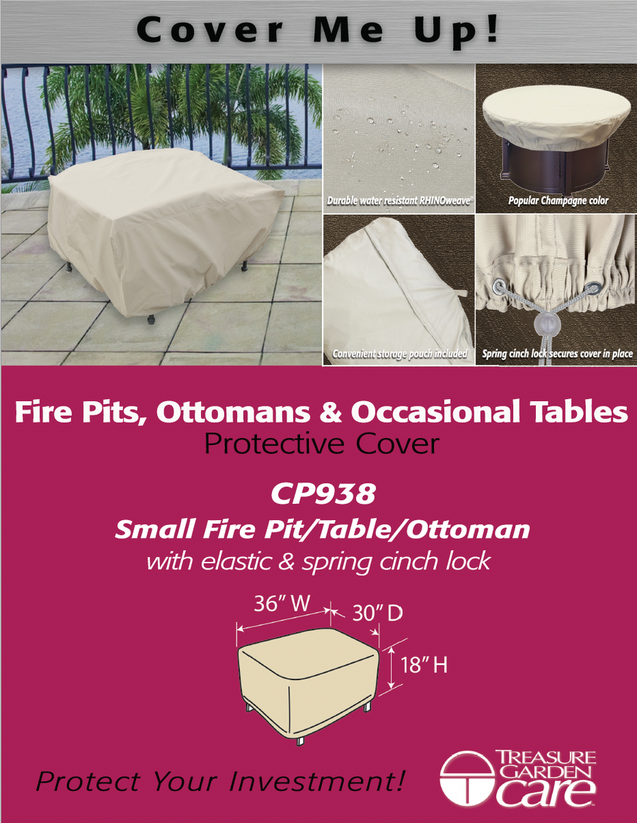 Small Fire Pit/Table/Ottoman Cover CP938